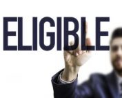 man pointing to the word "ELIGIBLE"