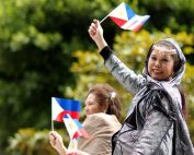 Filipina women in a parade