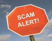 scam alert stop sign