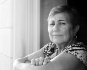 hispanic woman in black and white