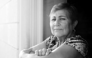 hispanic woman in black and white