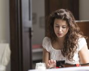 young woman on her phone