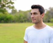 middle aged hispanic man in park